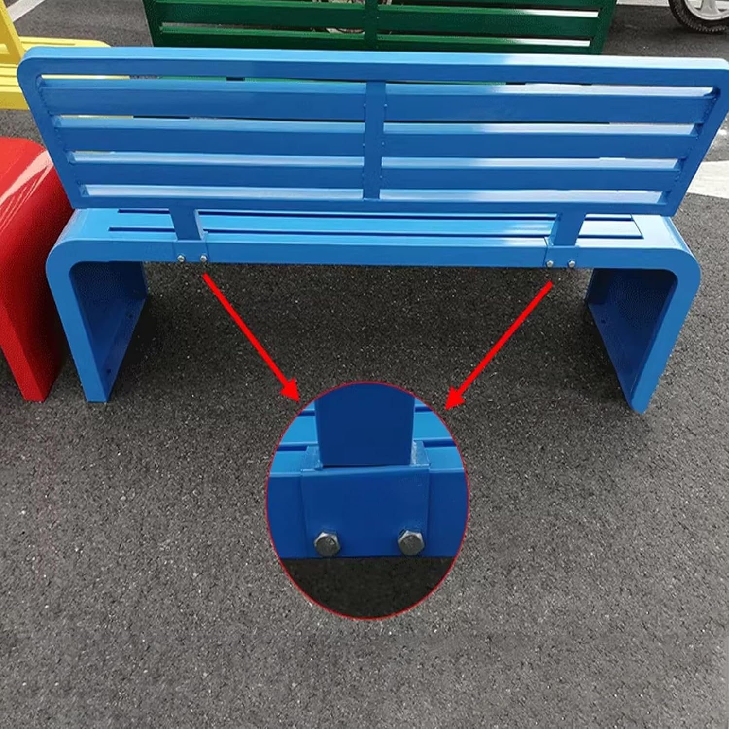 3 Seater Metal Garden Bench 150cm Weatherproof Patio Seat Yellow