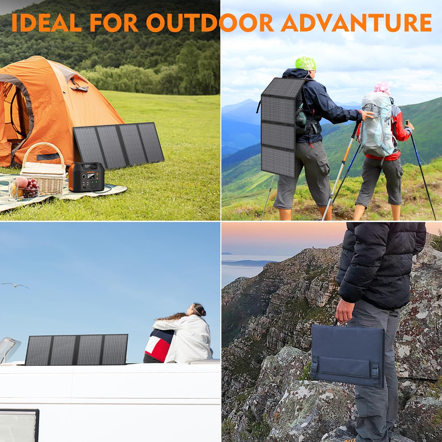 60W Portable Solar Panel Foldable Charger USB C DC Camping Power