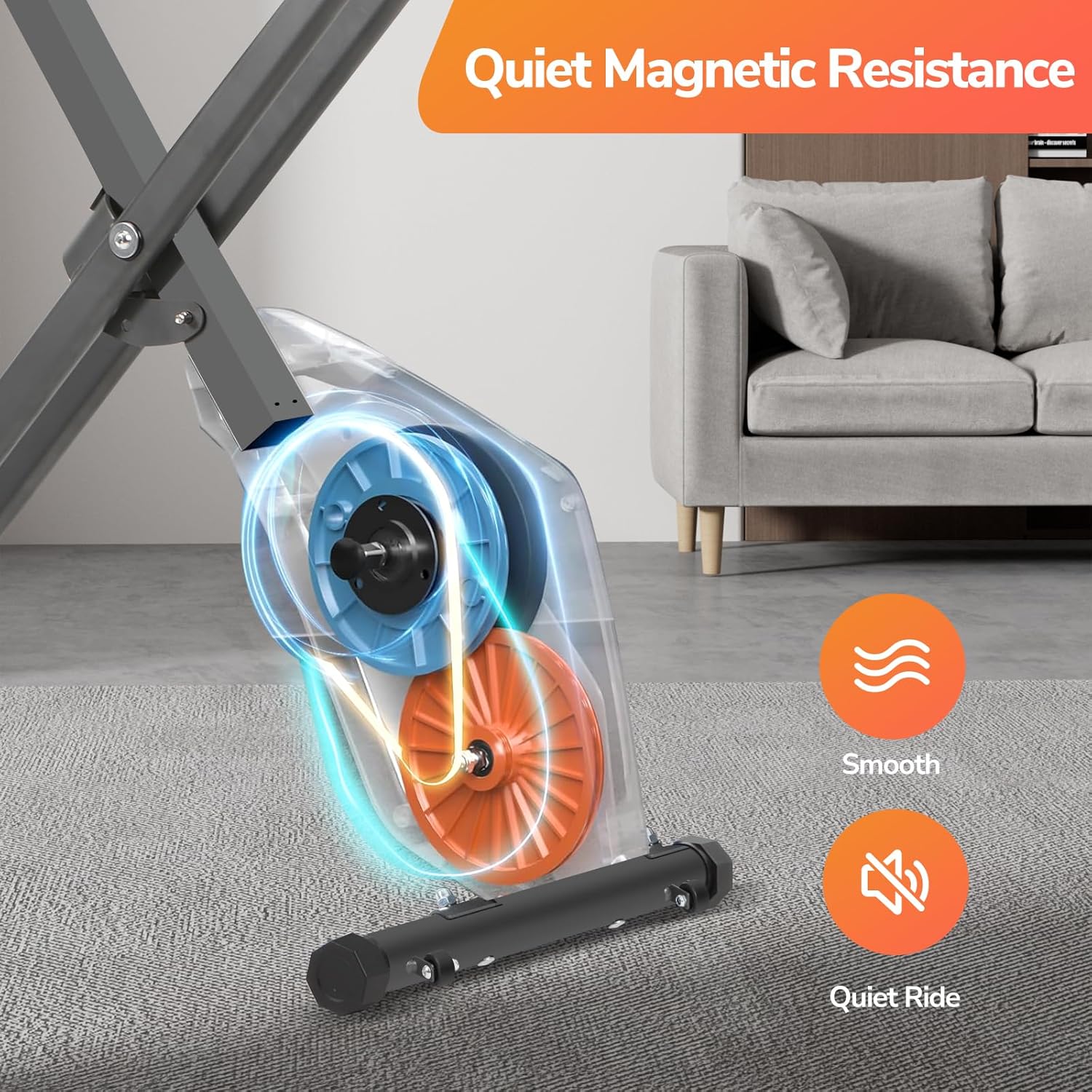 Foldable Exercise Bike Magnetic Resistance X Bike LCD Monitor
