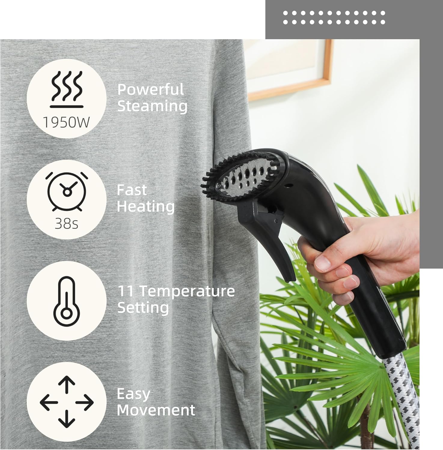 1950W Garment Steamer Upright 1.4L Tank 11 Levels Clothes Iron