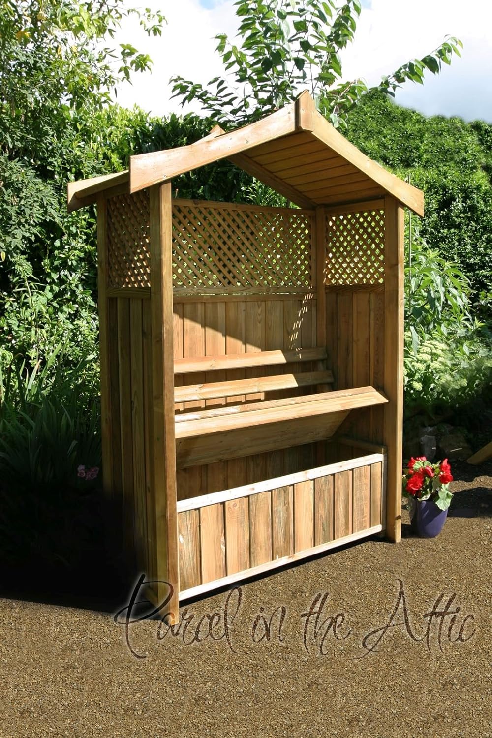 Wooden Garden Arbour Bench Pergola Trellis Seat w/Storage