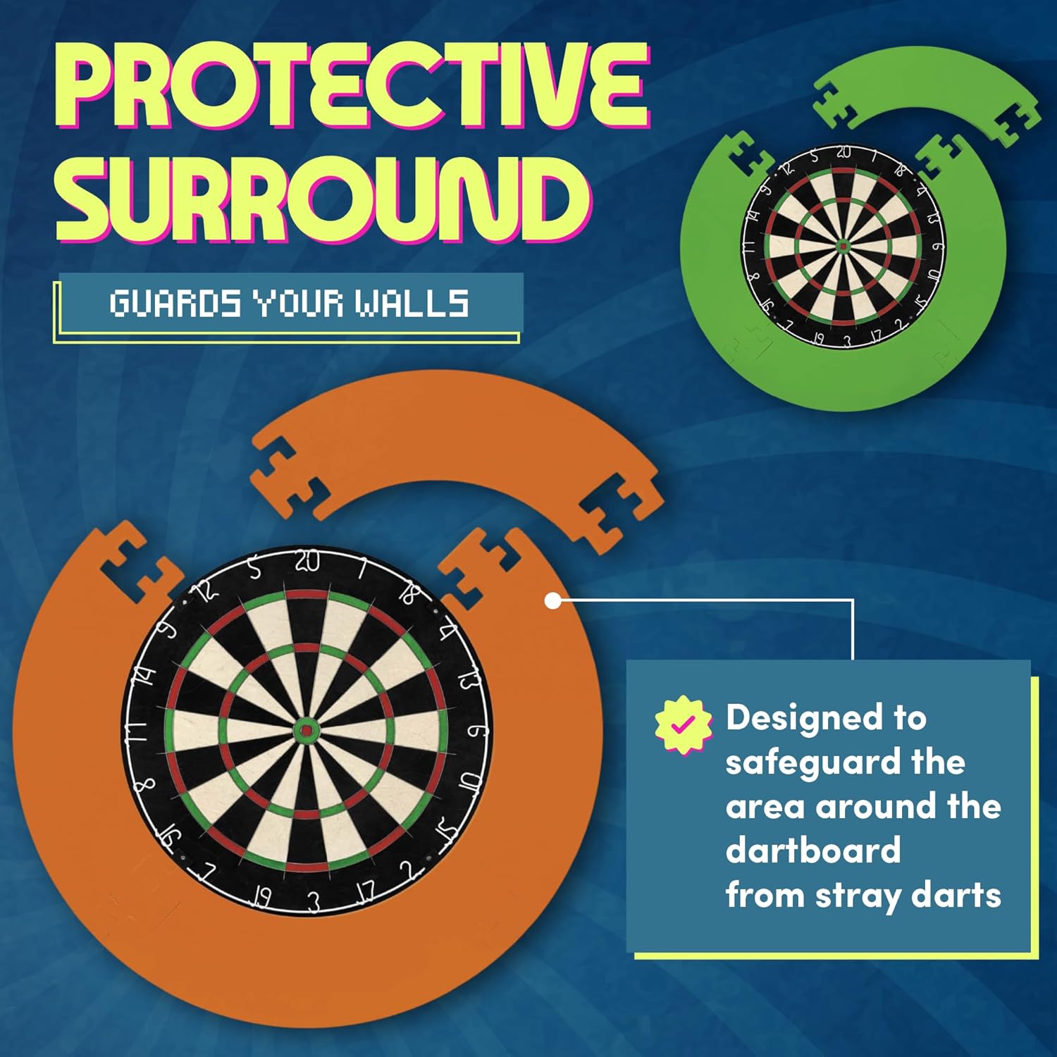 Dartboard Surround EVA Foam Wall Protector Blue Lightweight Durable