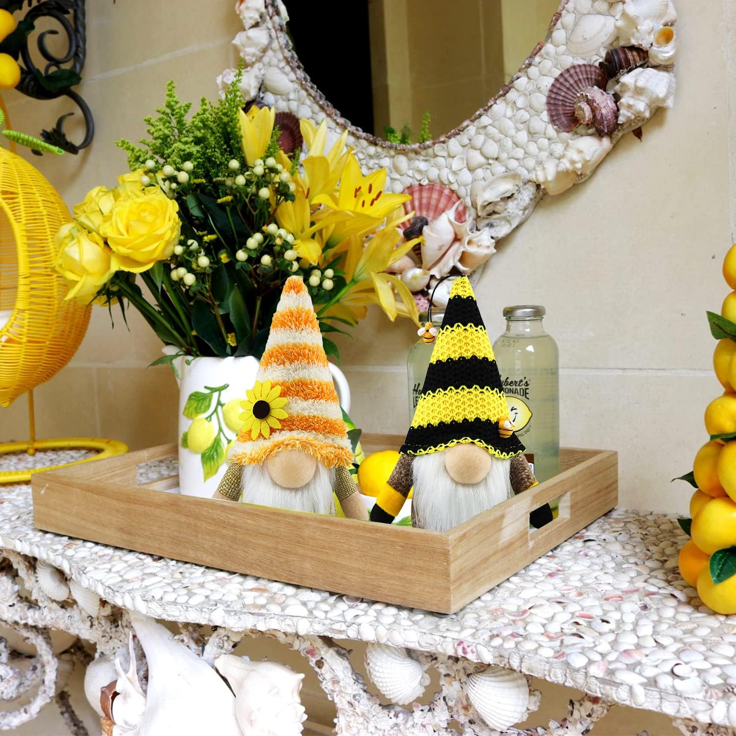 2Pcs Bee Gonk Gnomes Plush Spring Easter Home Decor