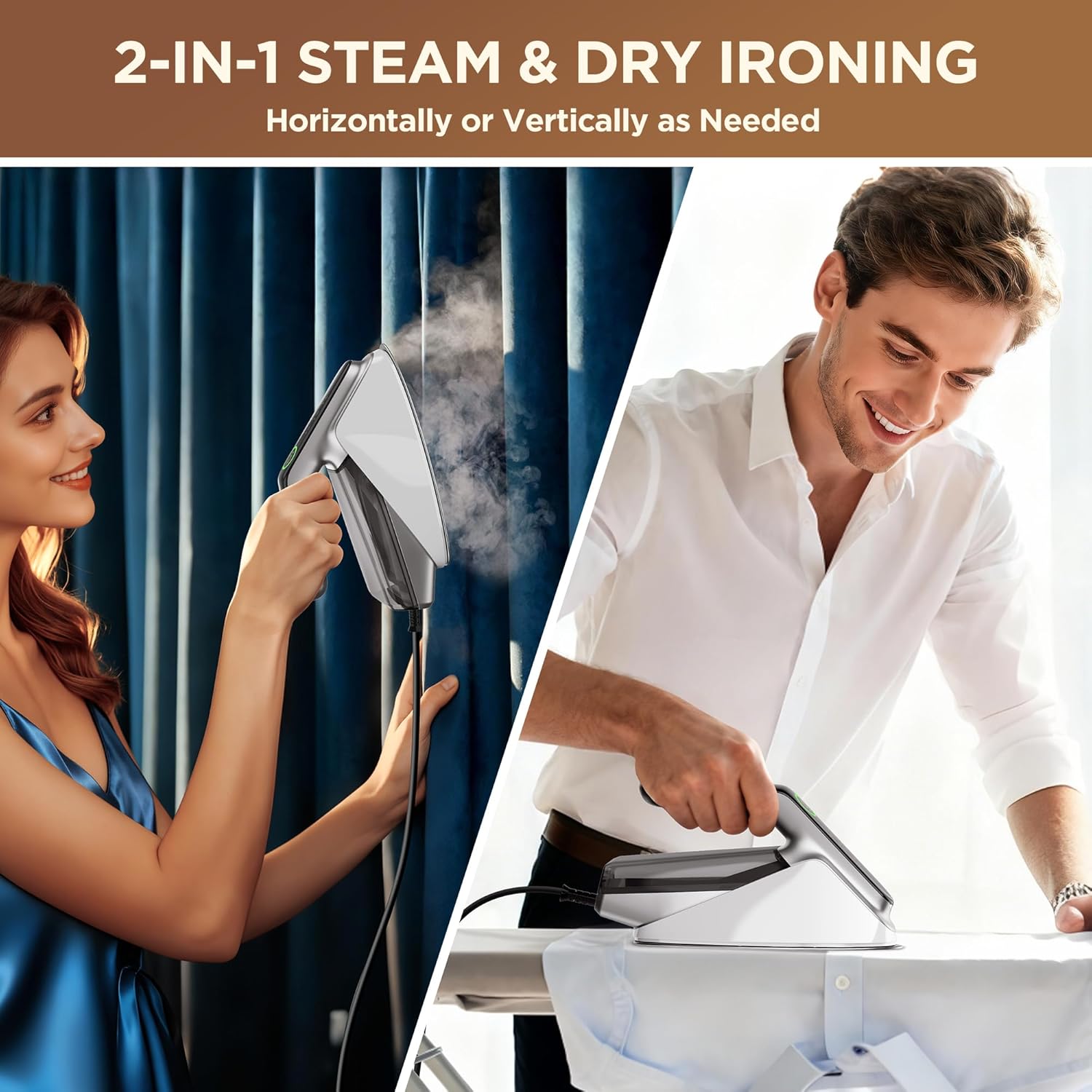 Turbo Steam Iron 2400W Diamond Ceramic Soleplate 200g Boost