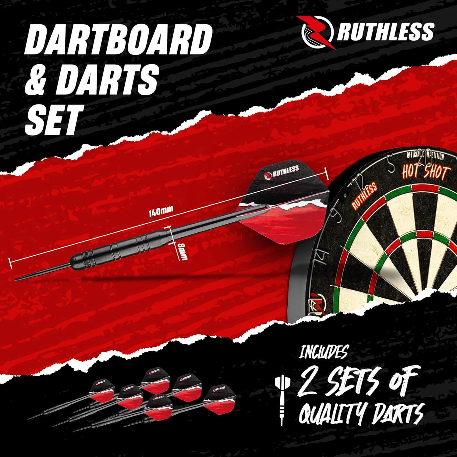 LED Dart Board Cabinet Set with Scoreboard 2 Darts Wood Home Play