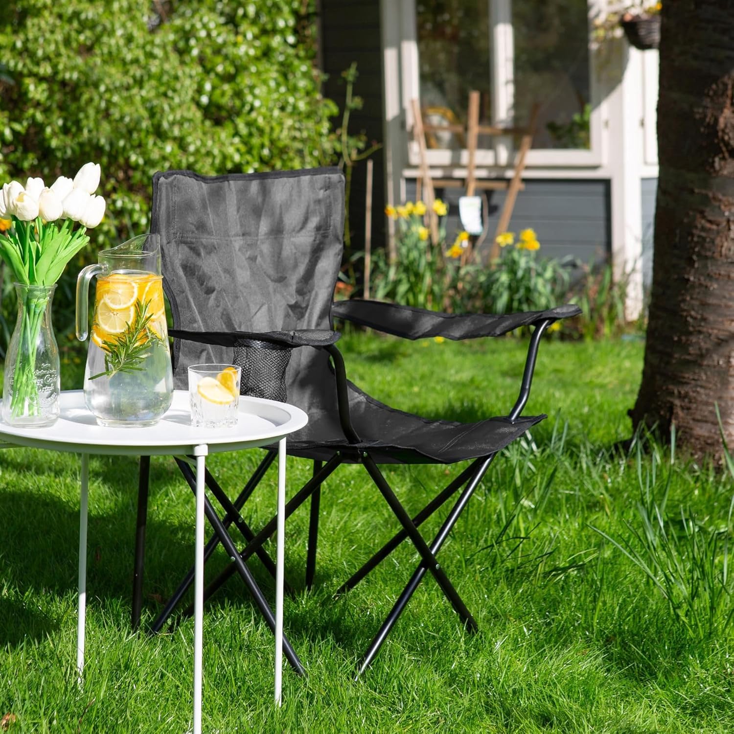 Folding Camping Chairs Pack of 4 Canvas Outdoor Lawn Beach Seat