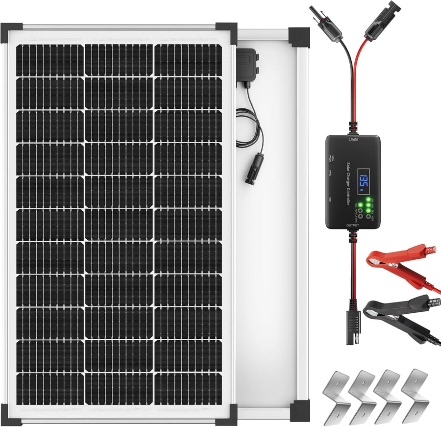 100W Solar Panel Kit 12V Battery Charger PWM RV Boat