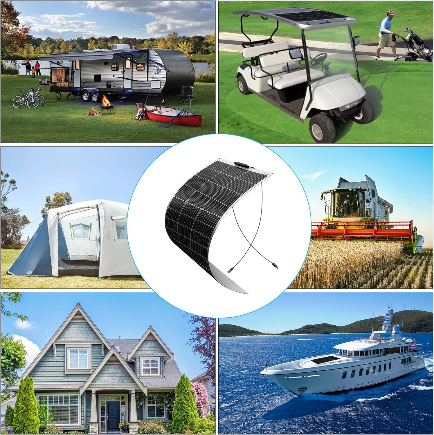 100W Flexible Solar Panel Kit 12V with Controller RV Boat Roof