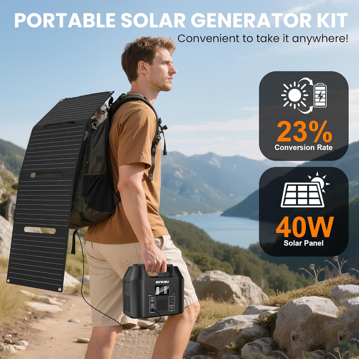 150W Portable Power Station With 40W Solar Panel 96Wh