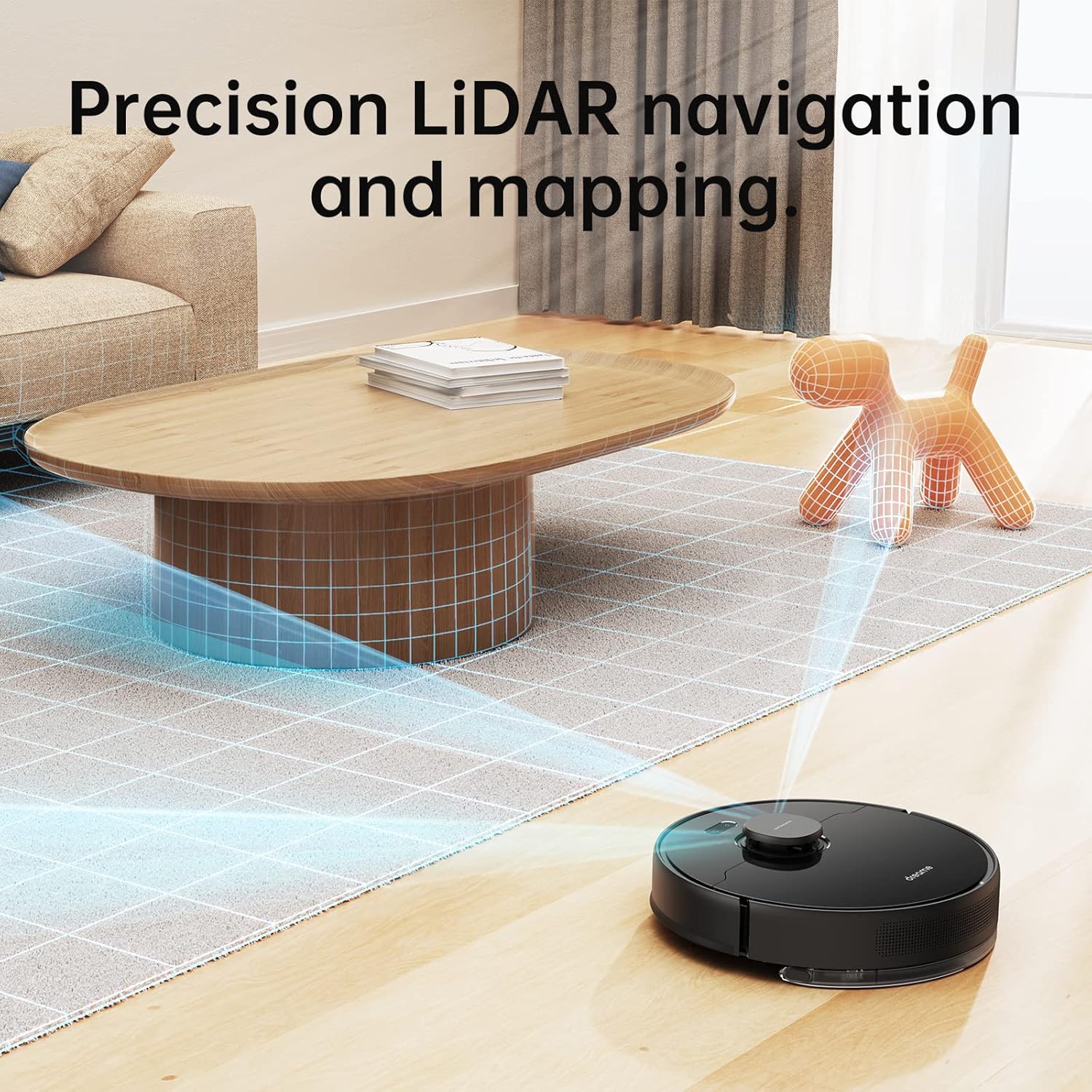 Robot Vacuum Mop 4000Pa LiDAR Mapping WiFi App Auto Clean