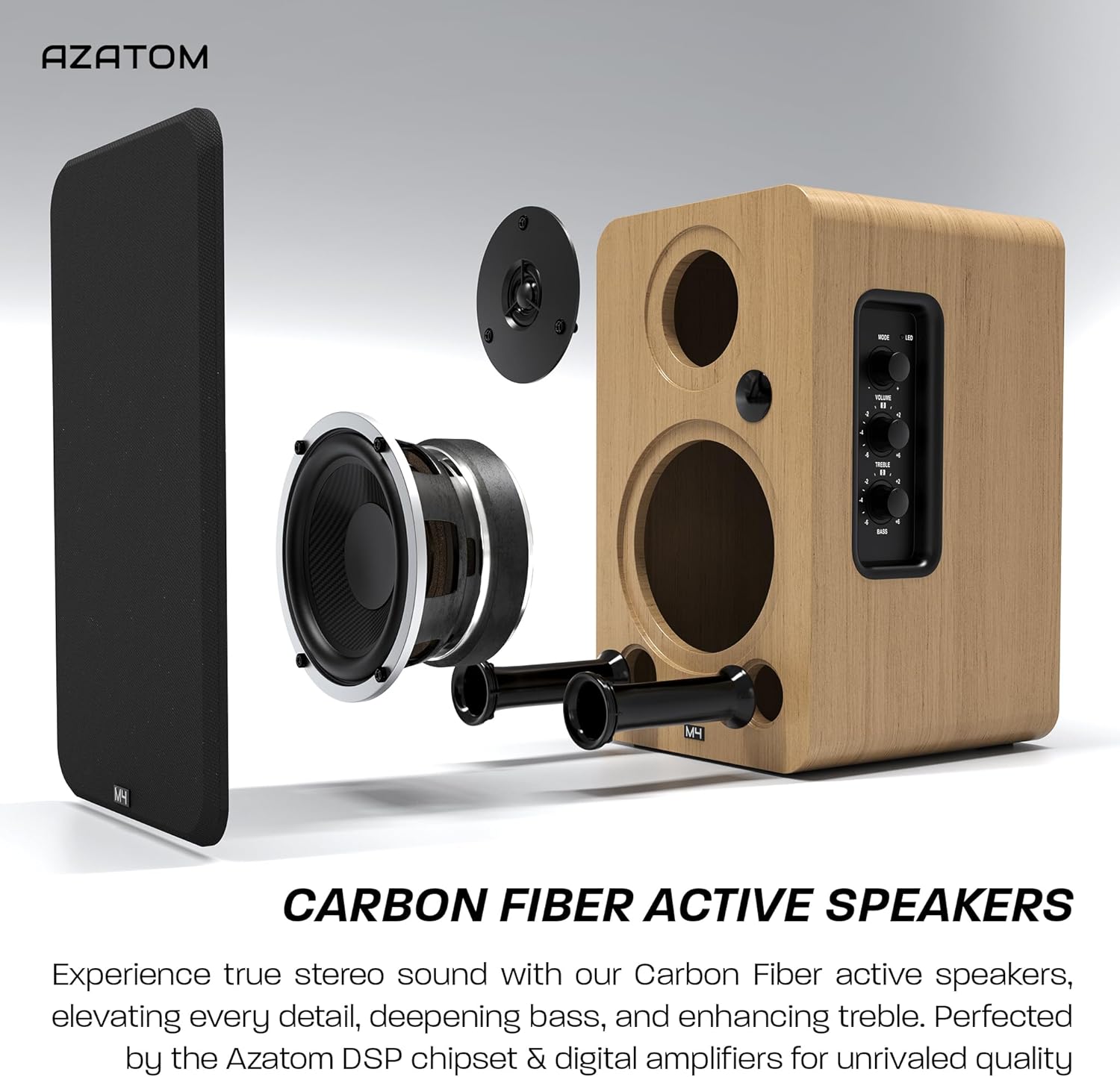 80W Bluetooth Bookshelf Speakers HiFi HDMI Optical RCA Remote