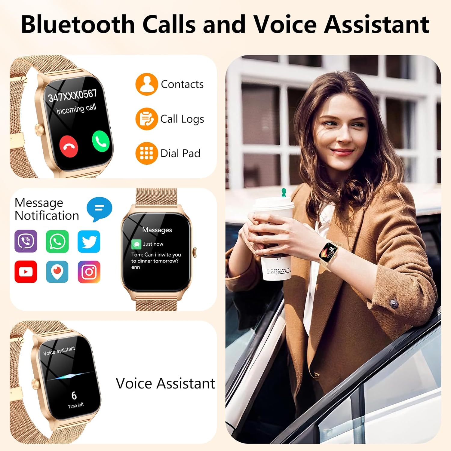Women Smart Watch Call 120 Sports IP68 Tracker