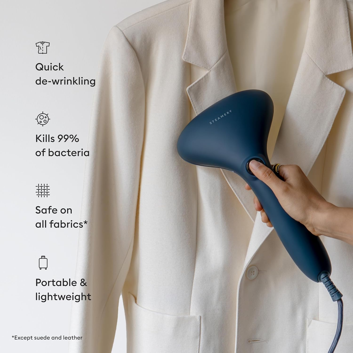 Handheld Clothes Steamer 1500W Fast Heat 25s Portable Blue