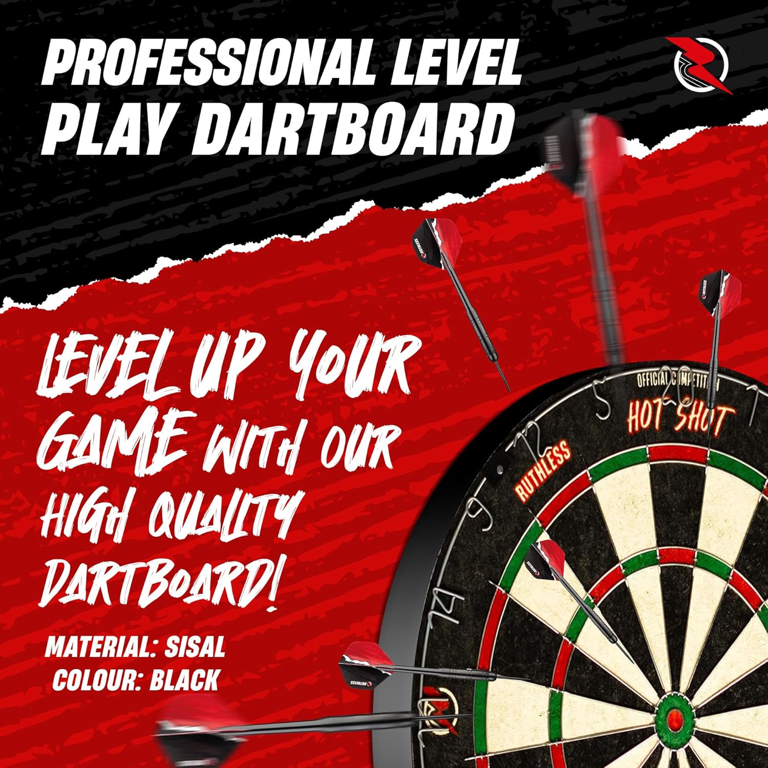 Sisal Dart Board Set Steel Tip Darts Thin Wire High Scoring