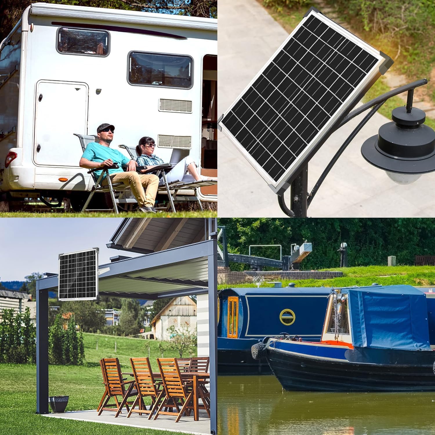 20W Solar Panel Kit 12V Trickle Charger Battery Maintainer RV Boat