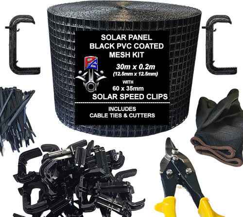 30M Solar Panel Bird Proofing Mesh Kit 60 35MM Clips