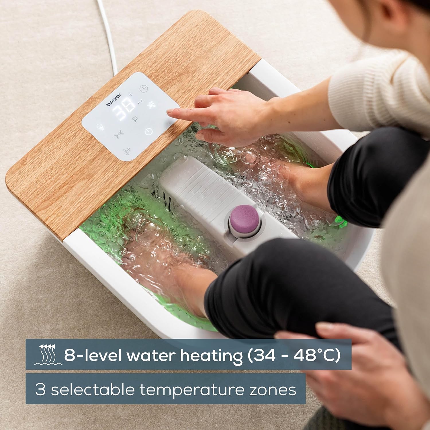 Luxury Foot Spa Massager Heat Bubble Vibration Touch Screen Bath