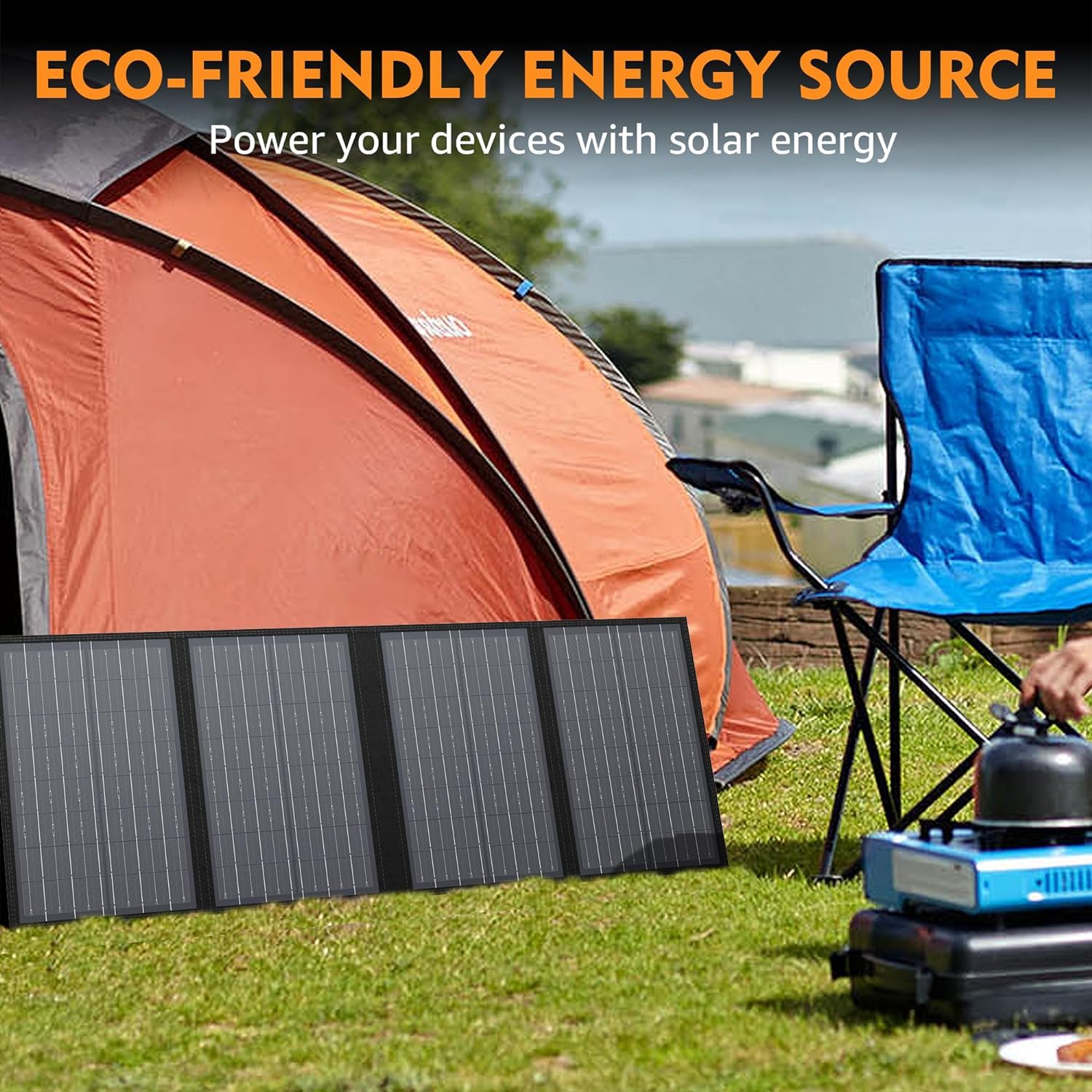 60W Portable Solar Panel Foldable Charger USB C DC Camping Power