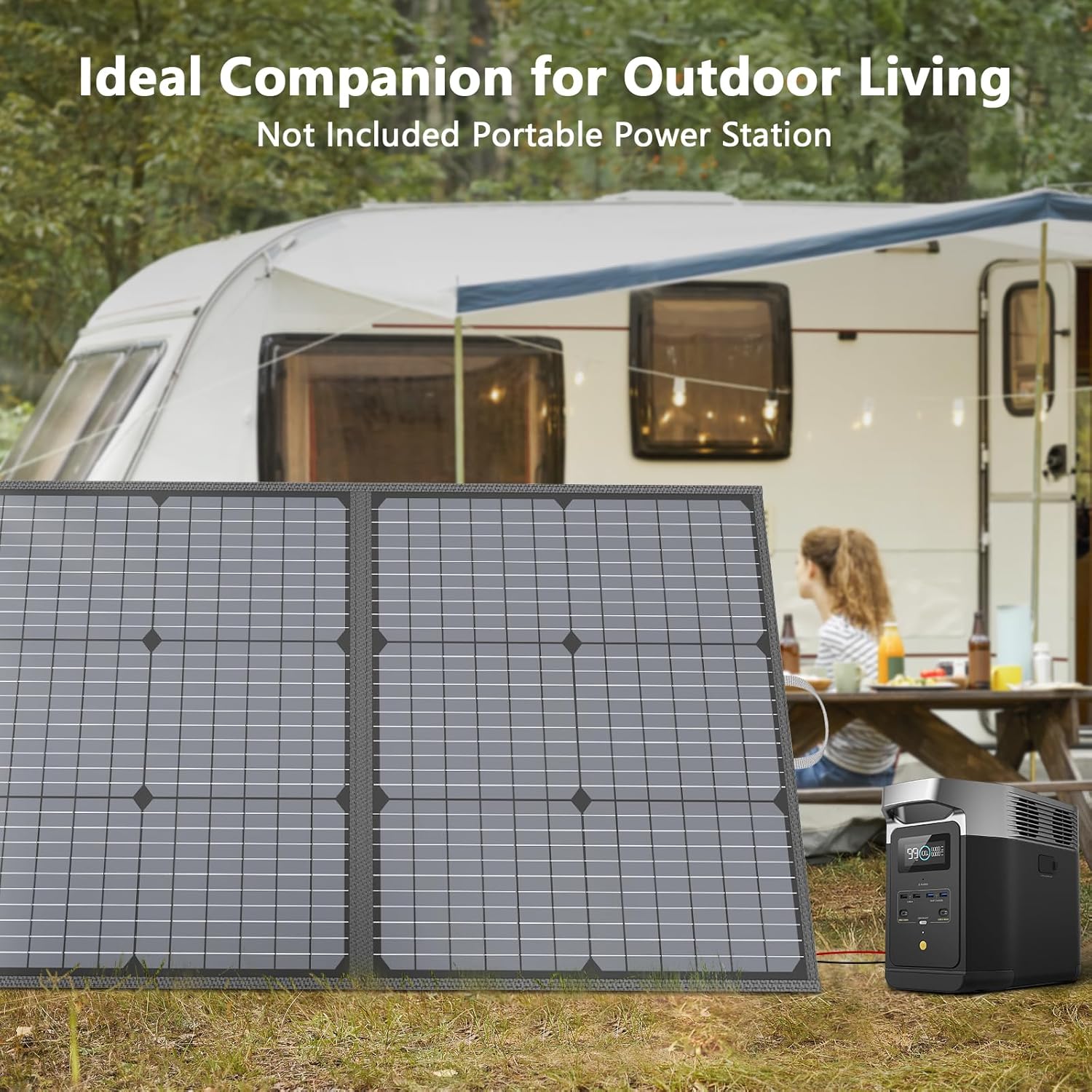 110W Foldable Solar Panel 20V Portable Charger IP67 Camping RV