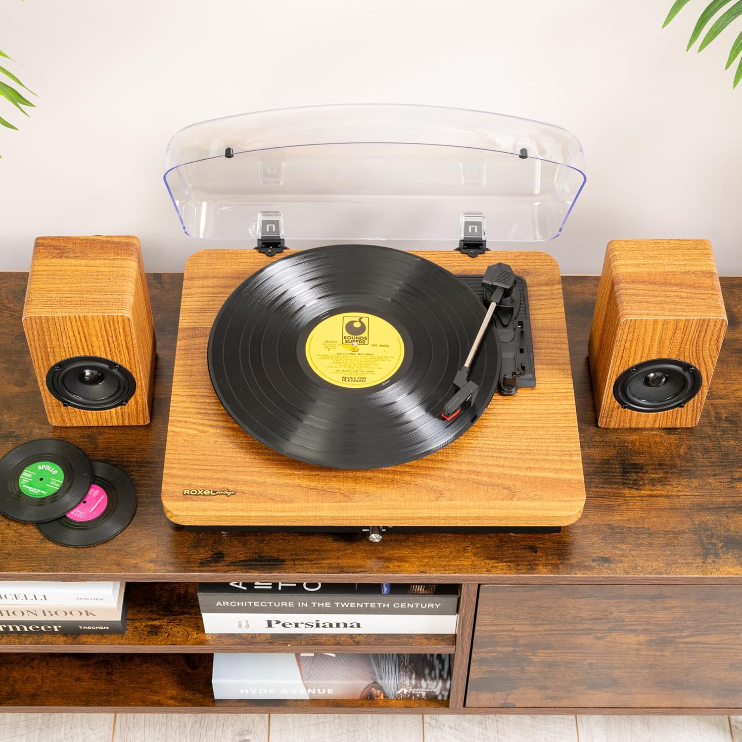 3-Speed Bluetooth Turntable with Stereo Speakers & Belt Drive