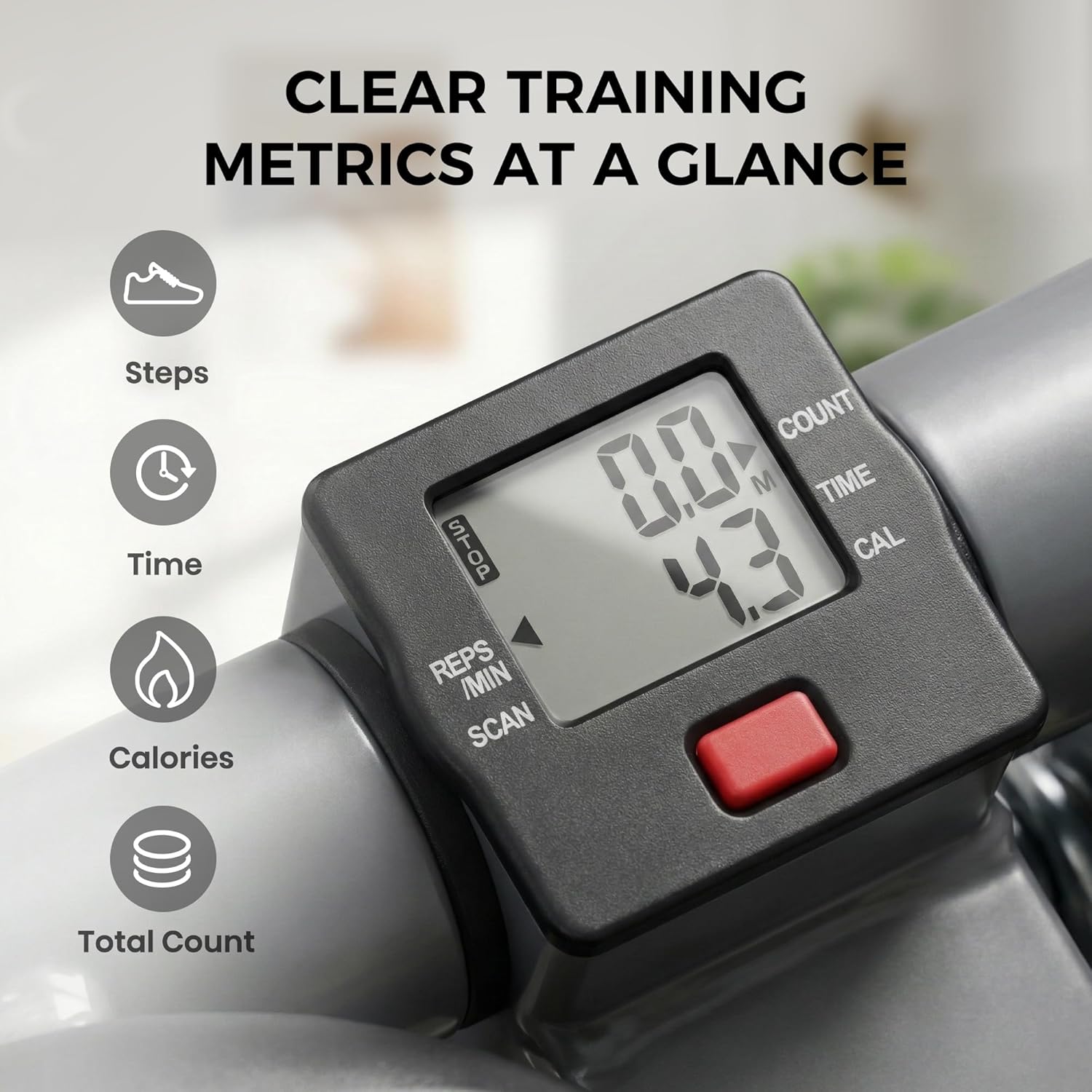 Mini Stepper Exercise Machine with Resistance Bands LCD Monitor