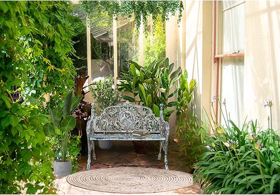 2 Seater Cast Iron Garden Bench Vintage Liberty Style Patio Seat