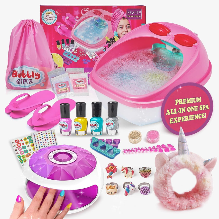Kids Spa Kit Girls Foot Spa Nail Set 42pc Pedicure Manicure Toy