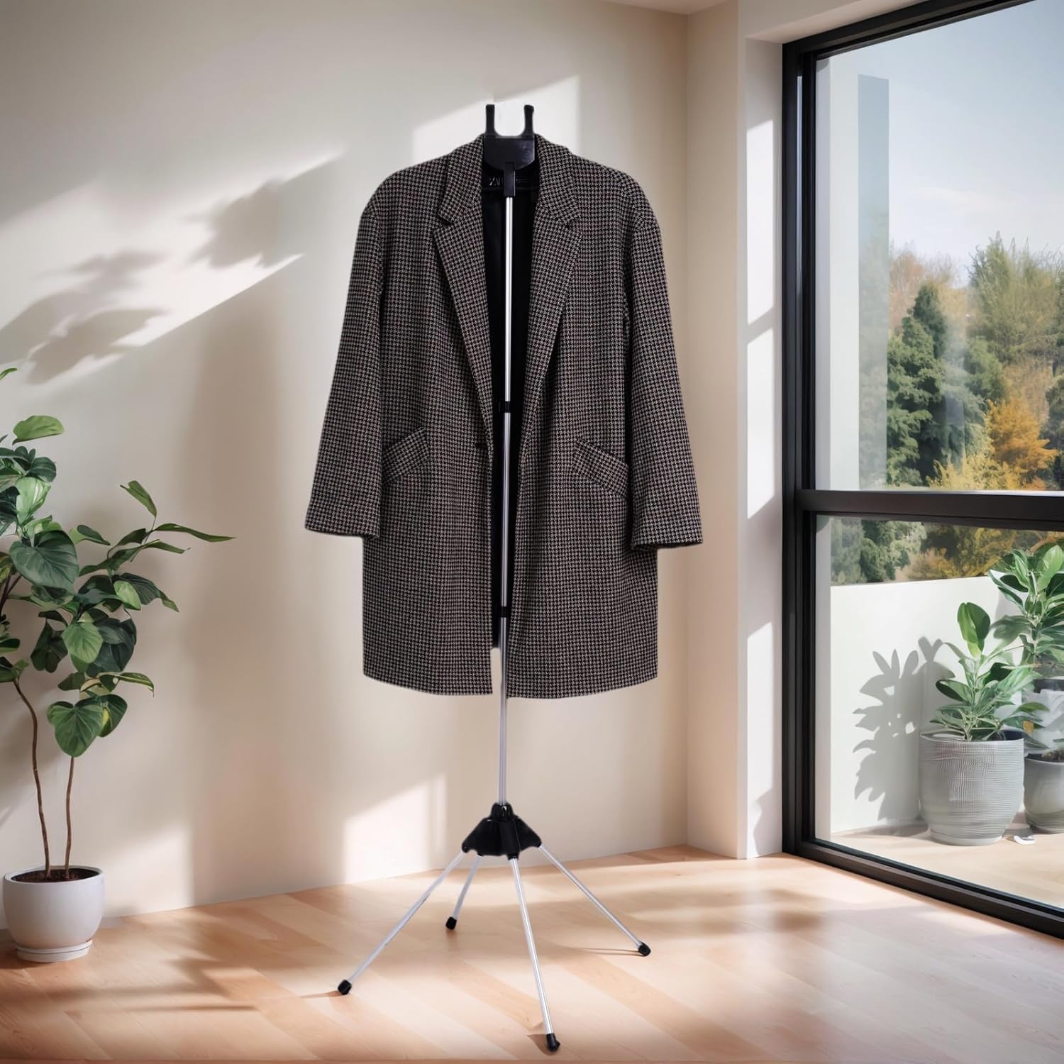 Clothes Steamer Stand Rack with Ironing Glove Pad Portable