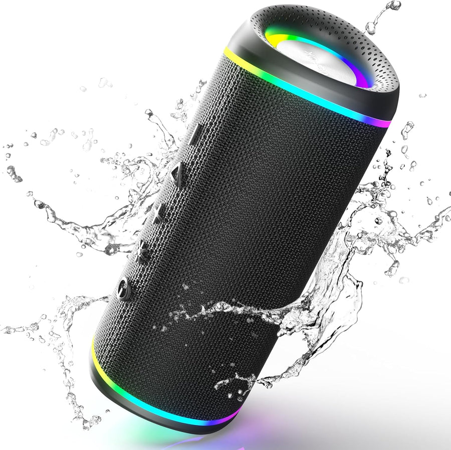 Portable Bluetooth Speaker 30W Bass RGB Lights Waterproof