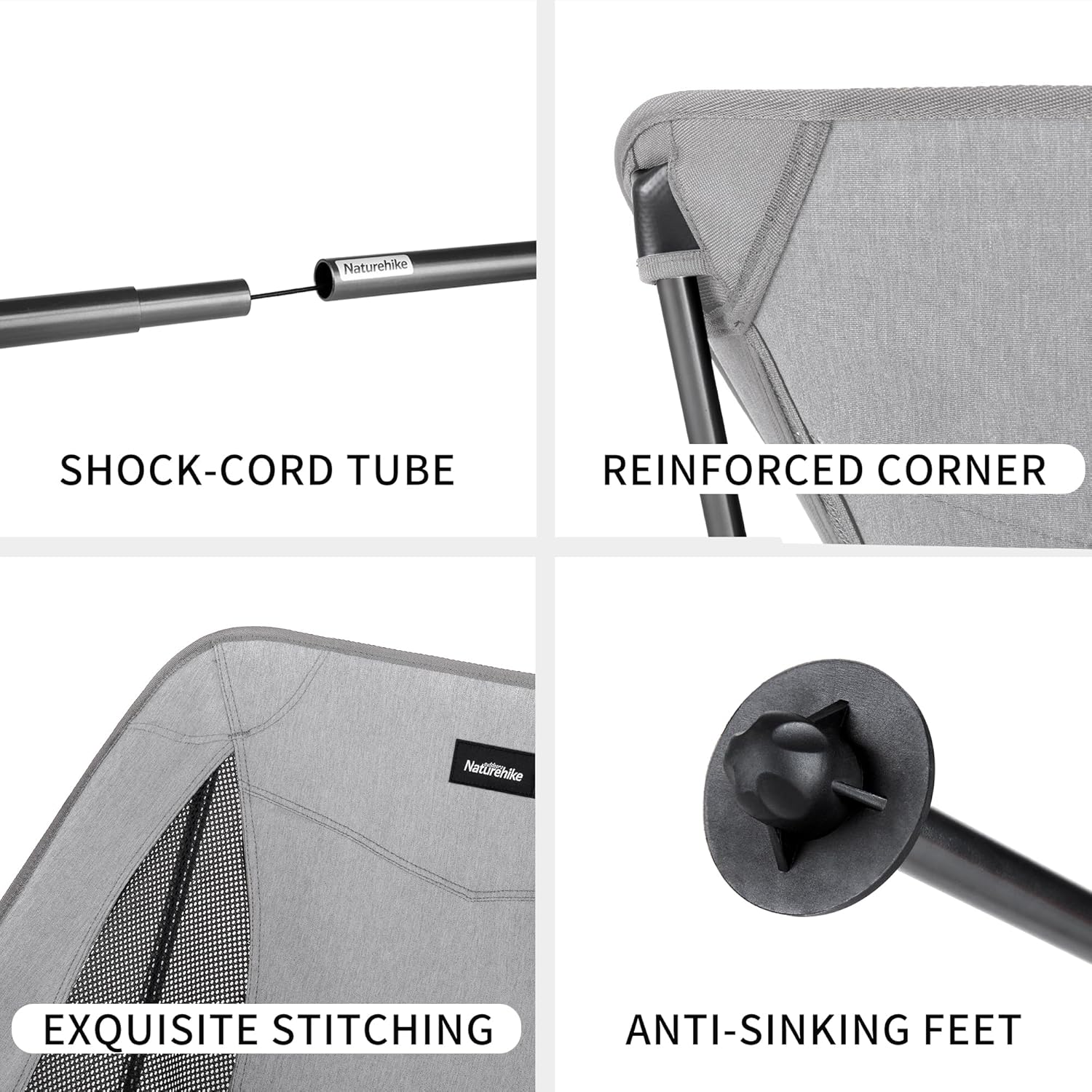 Ultralight Folding Camping Chair 150KG Grey