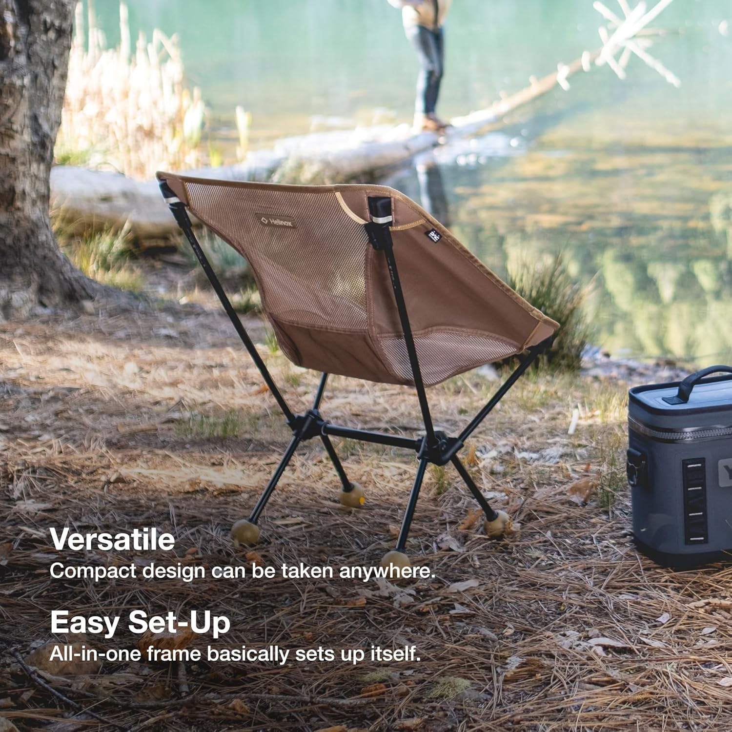 Lightweight Compact Camping Chair Foldable Tan Seat