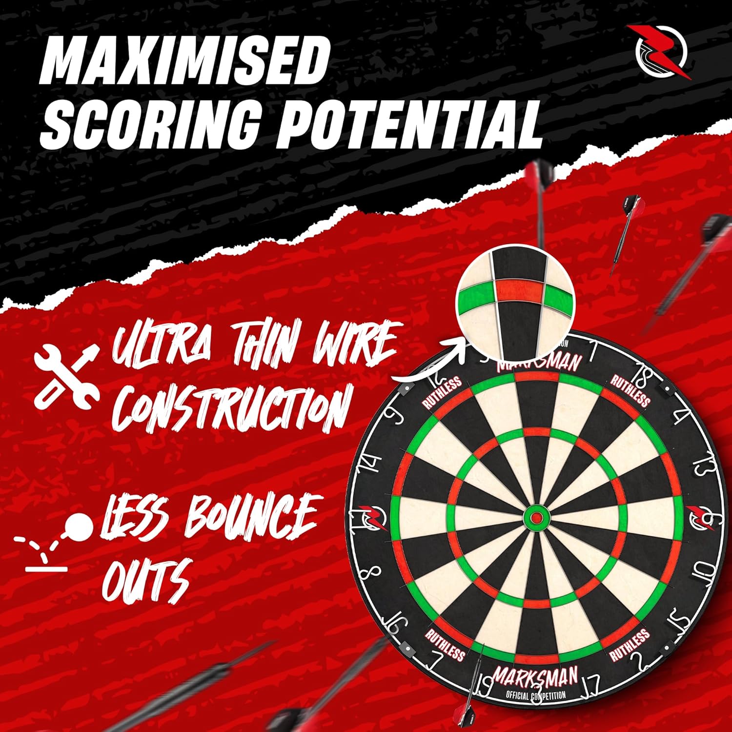 Professional Dart Board Sisal Thin Wire Steel Tip High Scoring