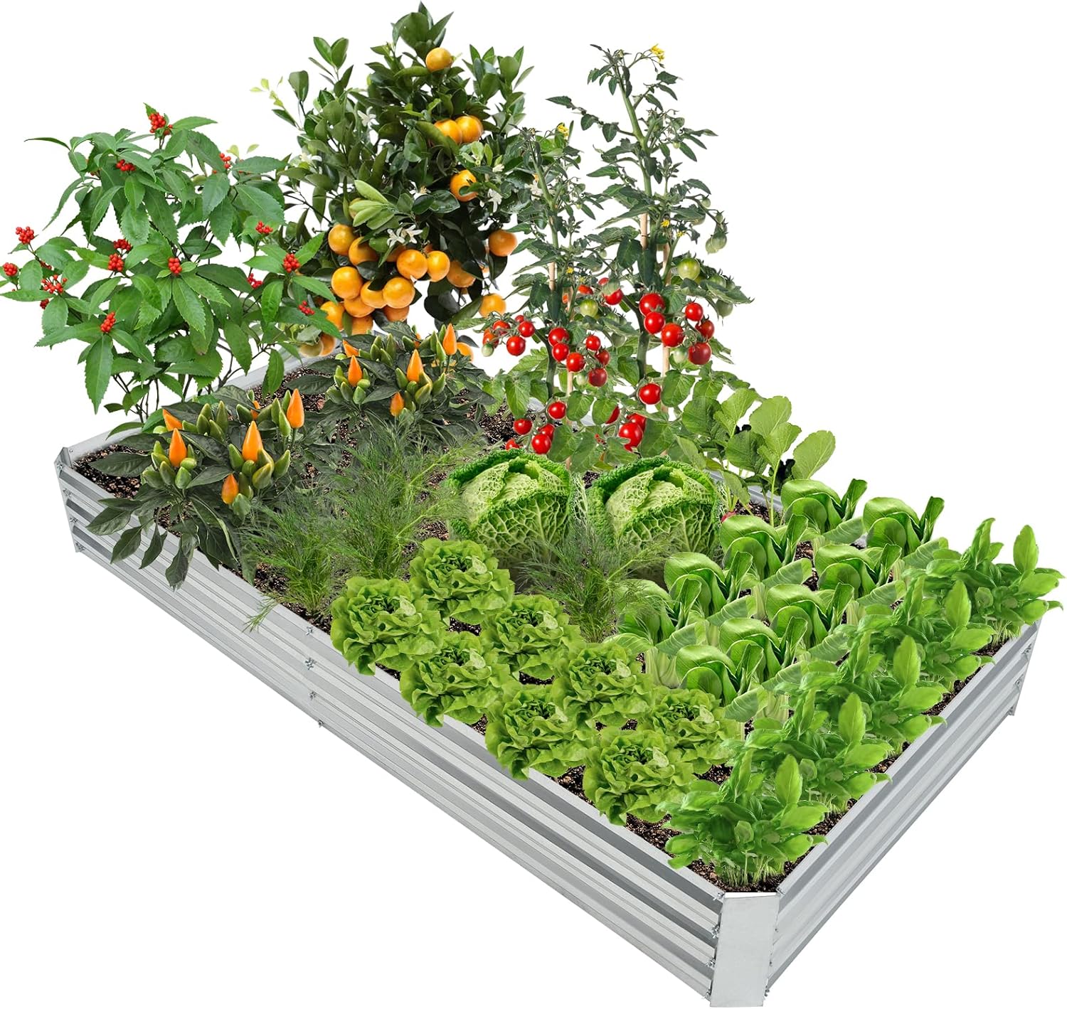 Large Raised Garden Bed 240cm Metal Planter Box Outdoor Veg Herb Bed