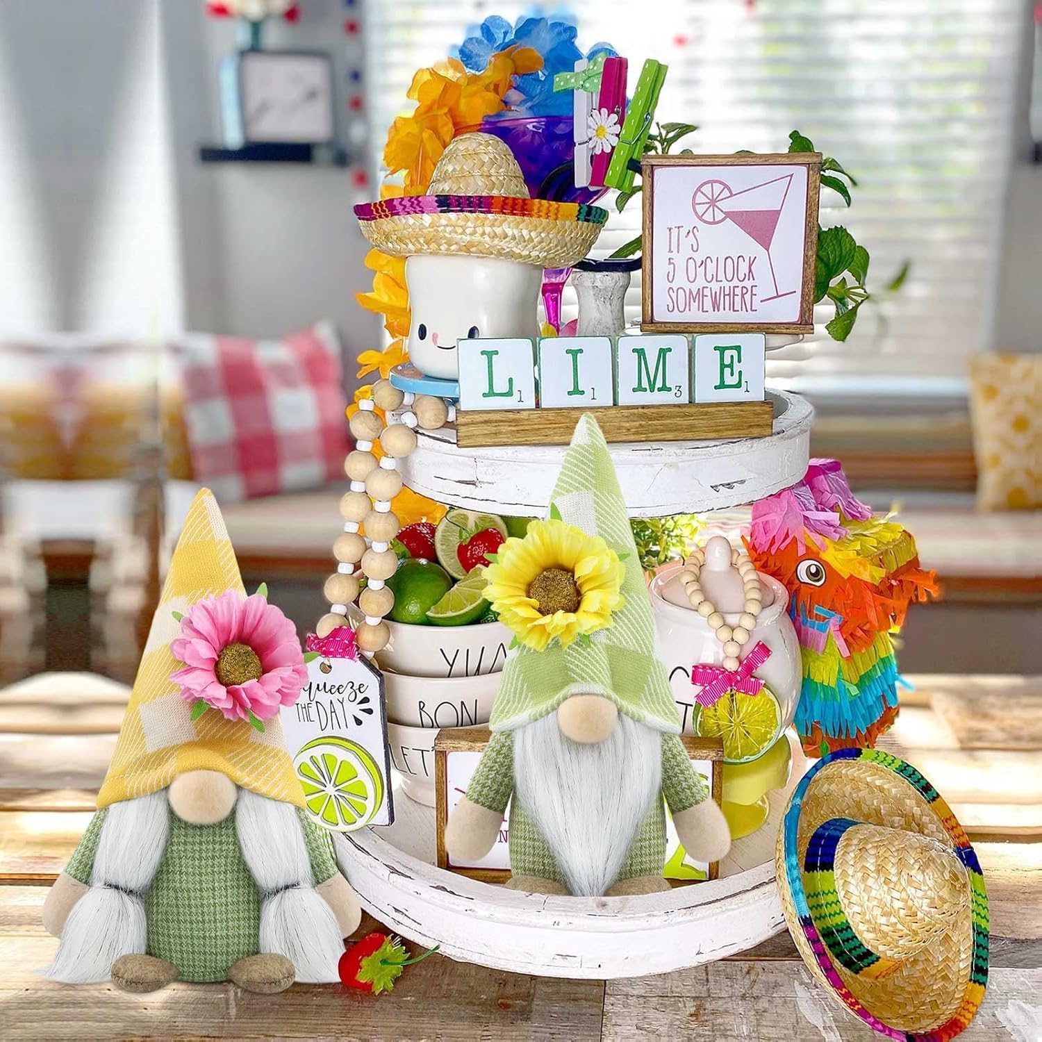 2Pcs Spring Flower Gonk Gnomes Plush Easter Home Decor