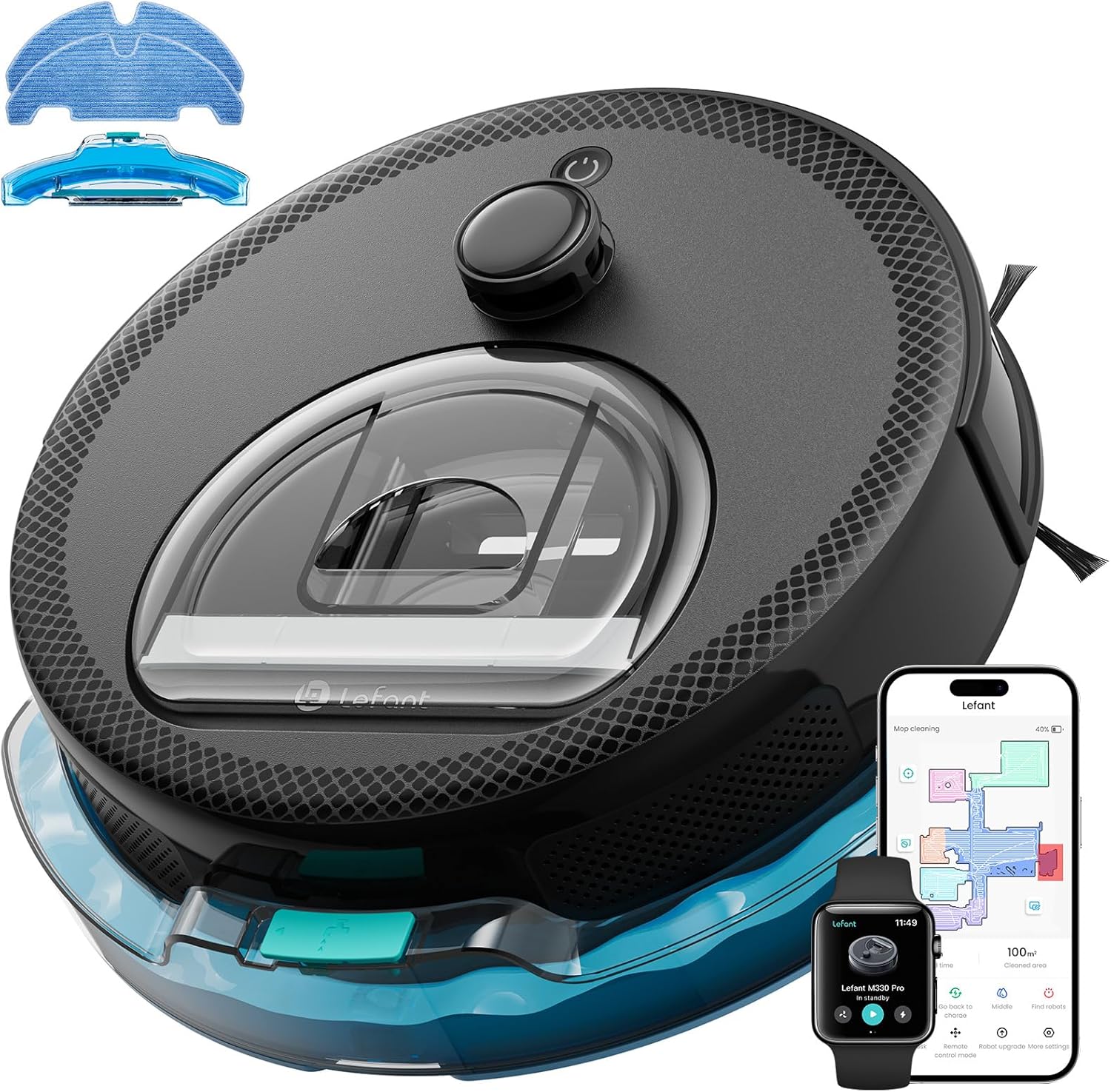 Robot Vacuum Mop 5000Pa LiDAR Smart Pet Hair Cleaner