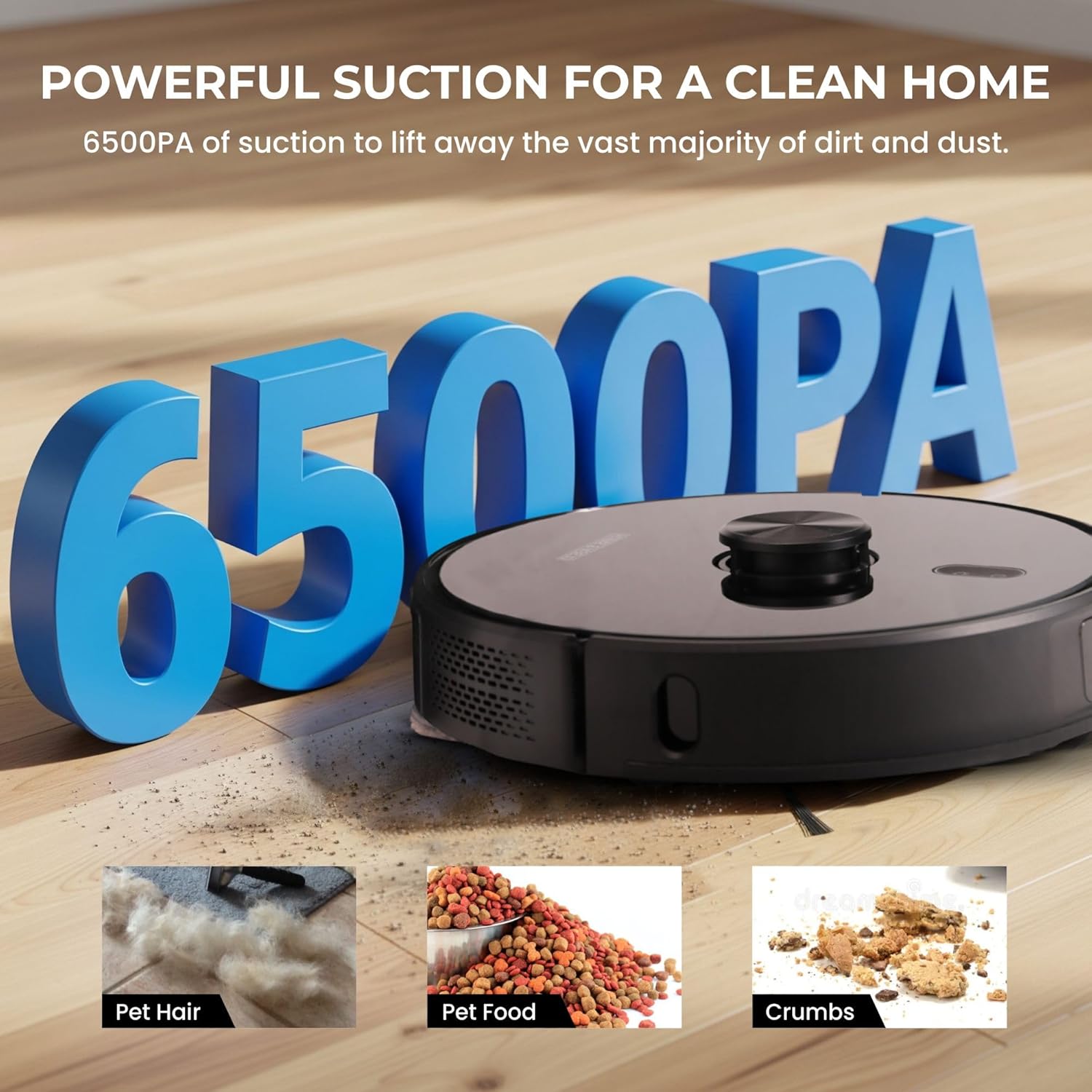 Robot Vacuum Mop 6500Pa Self Empty LiDAR Mapping App Control