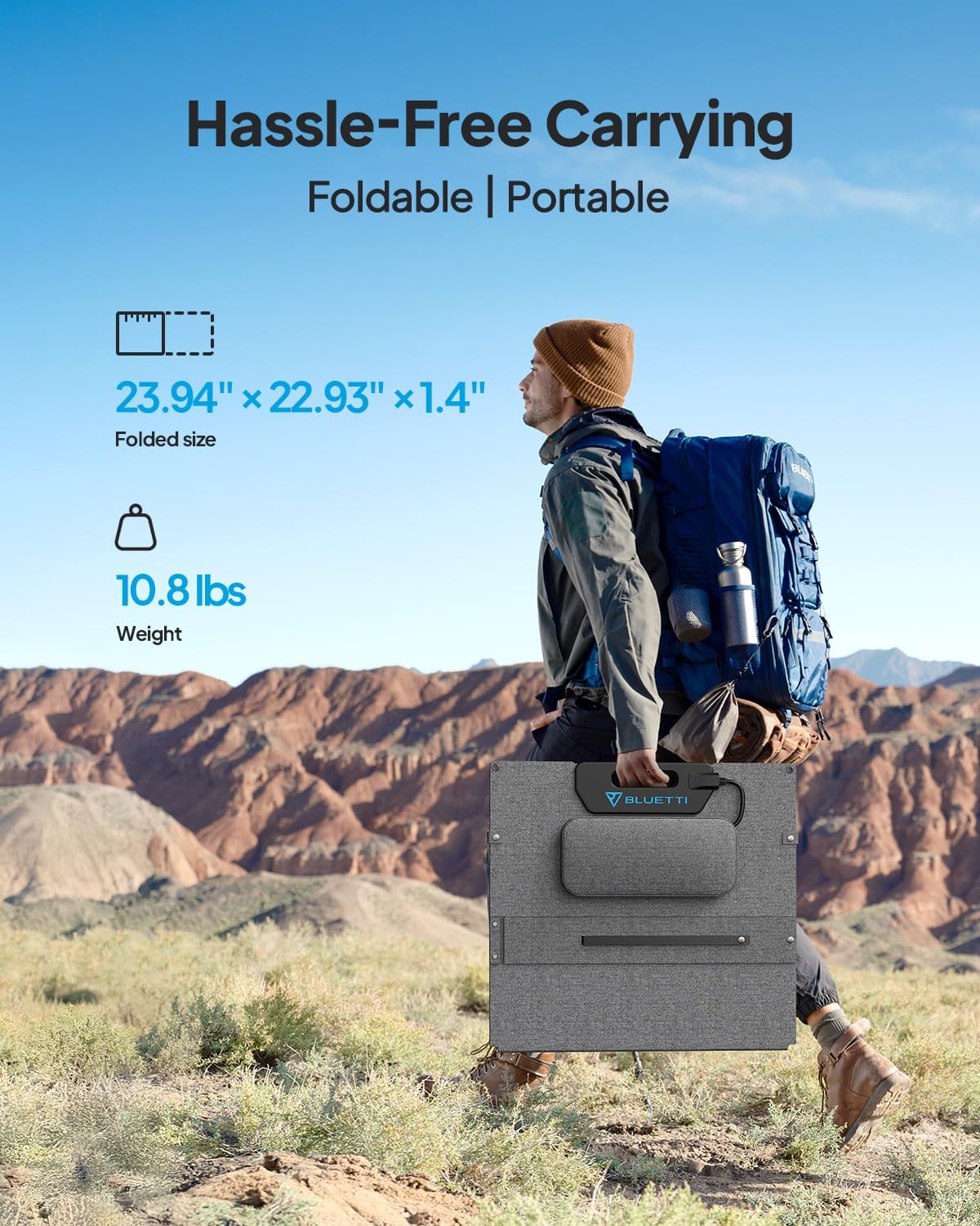 100W Foldable Solar Panel Portable Charger ETFE Kickstand