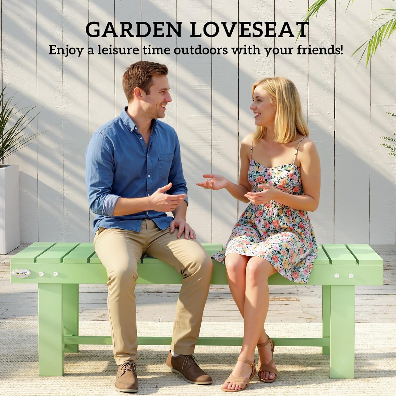 2 Seater Wooden Garden Bench Backless Patio Seat Fir Wood