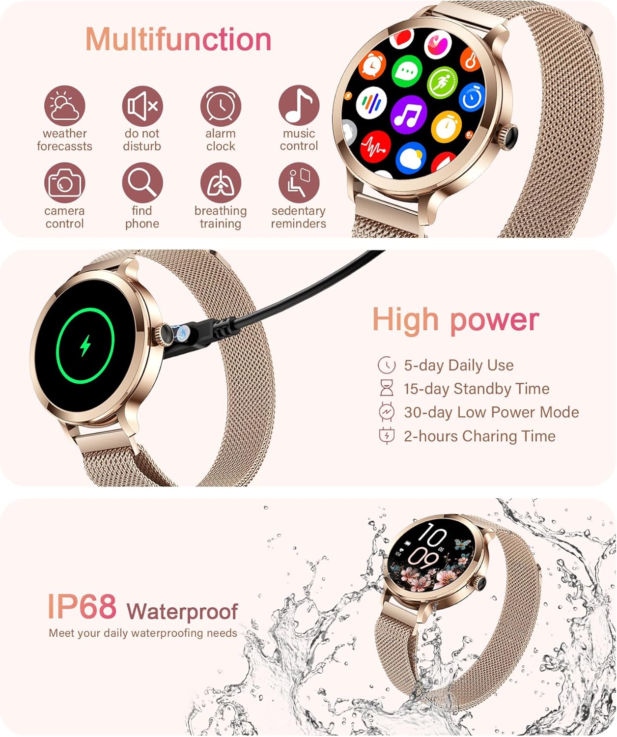 Ladies Small AMOLED Smart Watch Call 100 Sports