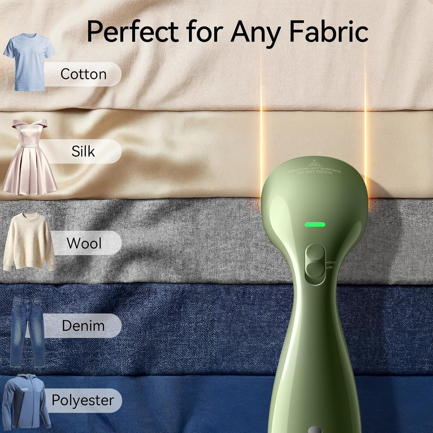 Handheld Garment Steamer 1100W 300ml Tank Portable Green