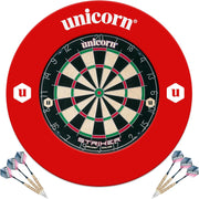 Dart Board Set with Surround Steel Tip Darts Bristle Board Kit