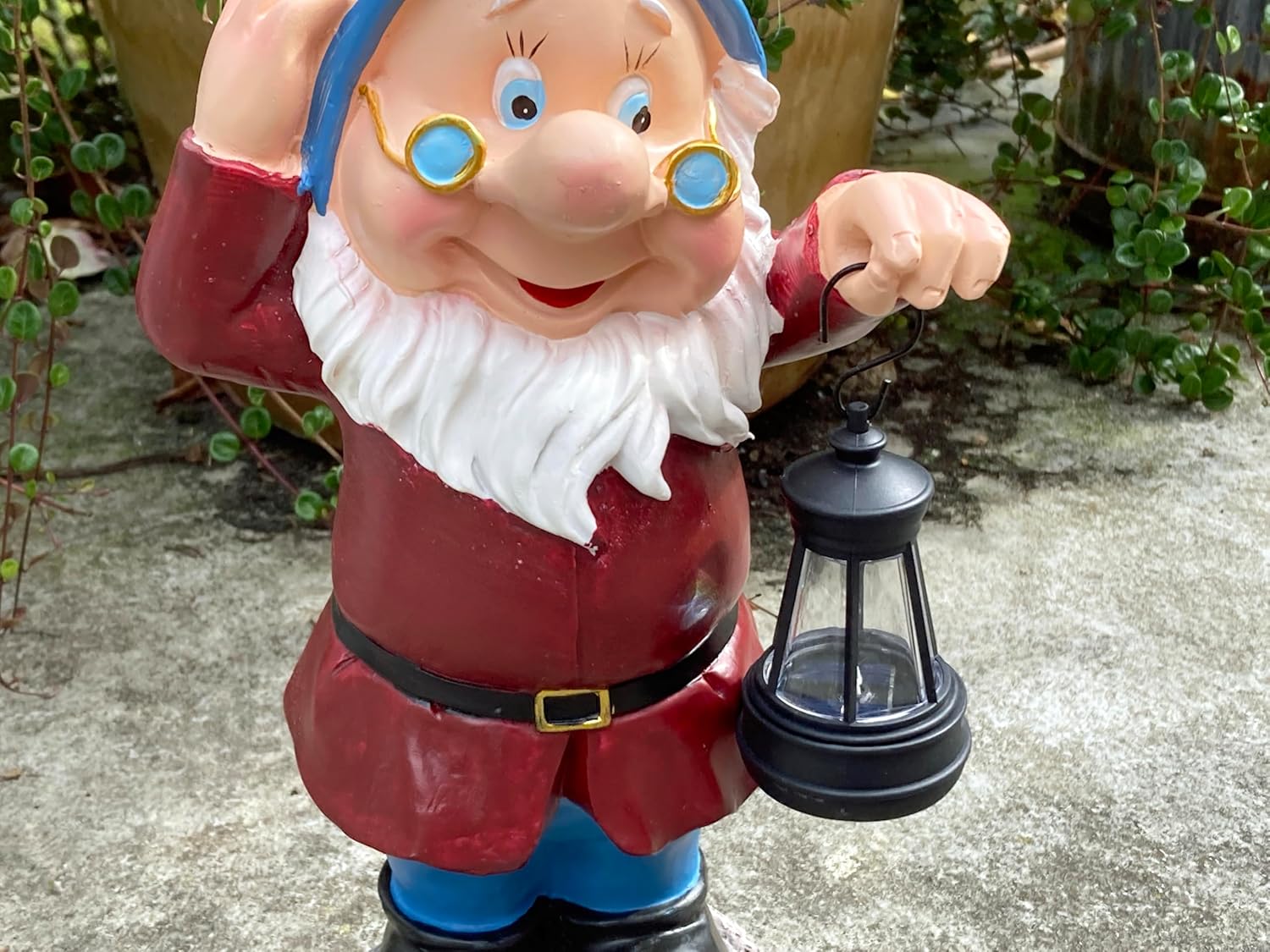 Solar Garden Gnome Light Outdoor Resin Statue LED Lantern Decor