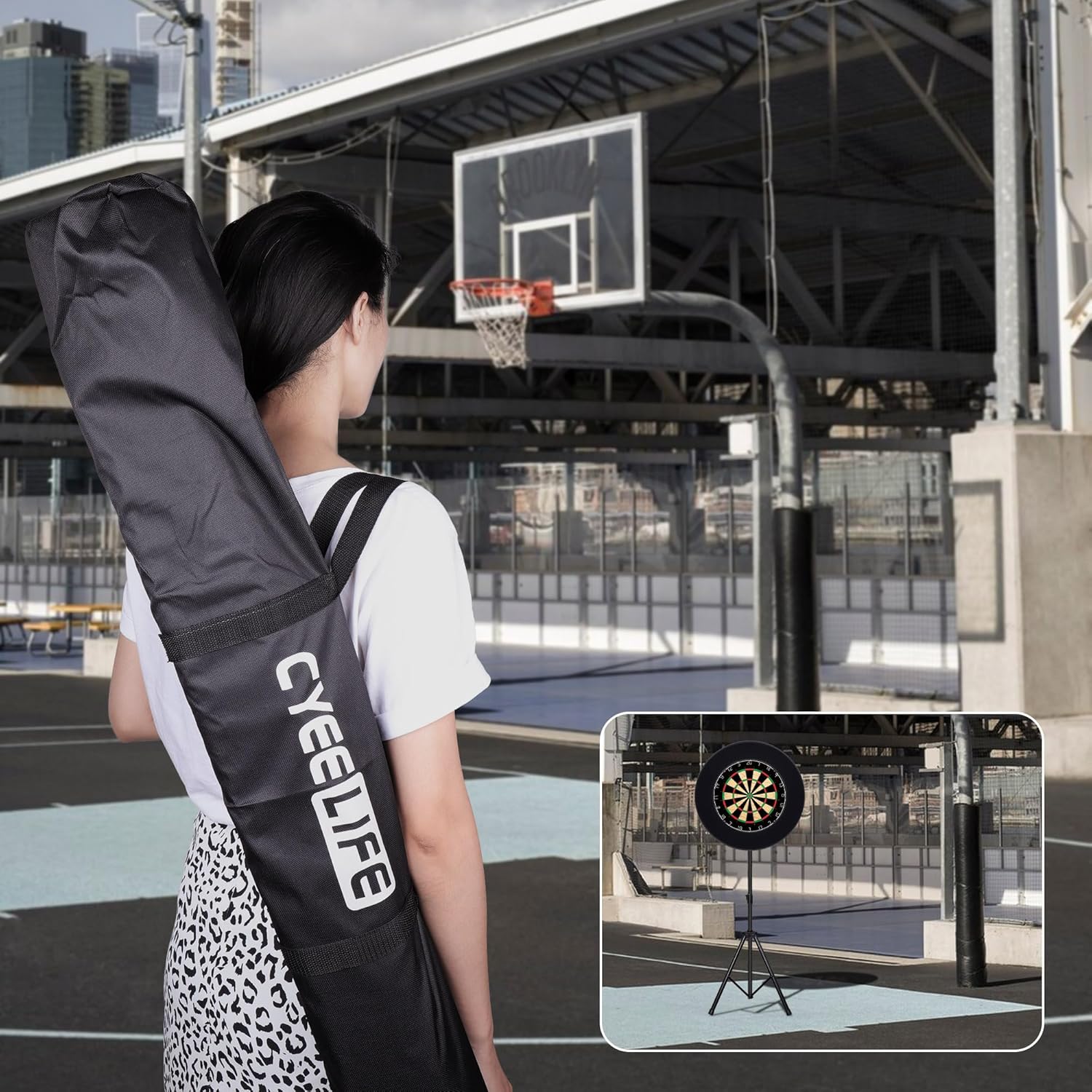 Dart Board Stand Tripod Adjustable Portable Free Standing