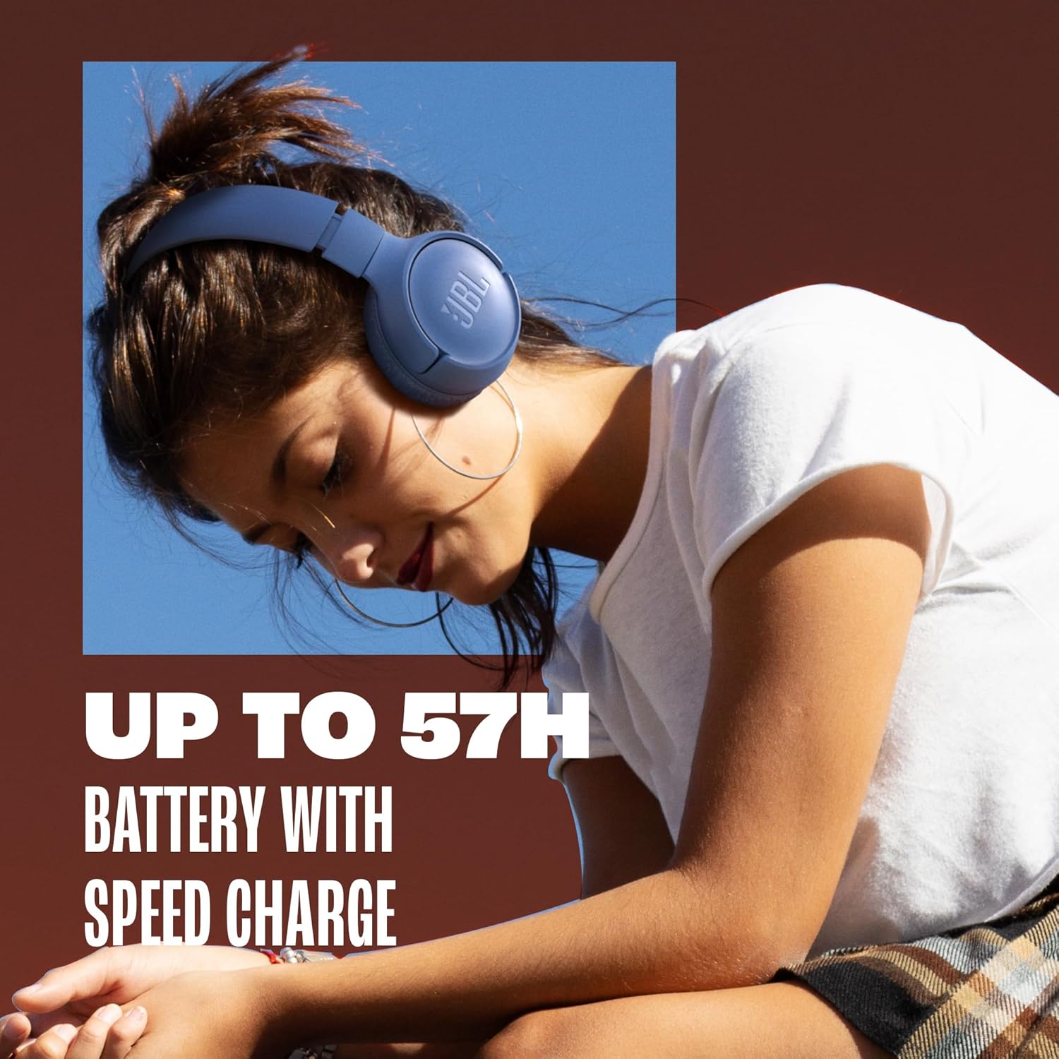 Wireless Bluetooth On Ear Headphones 57Hr Battery Pure Bass Sound Purple