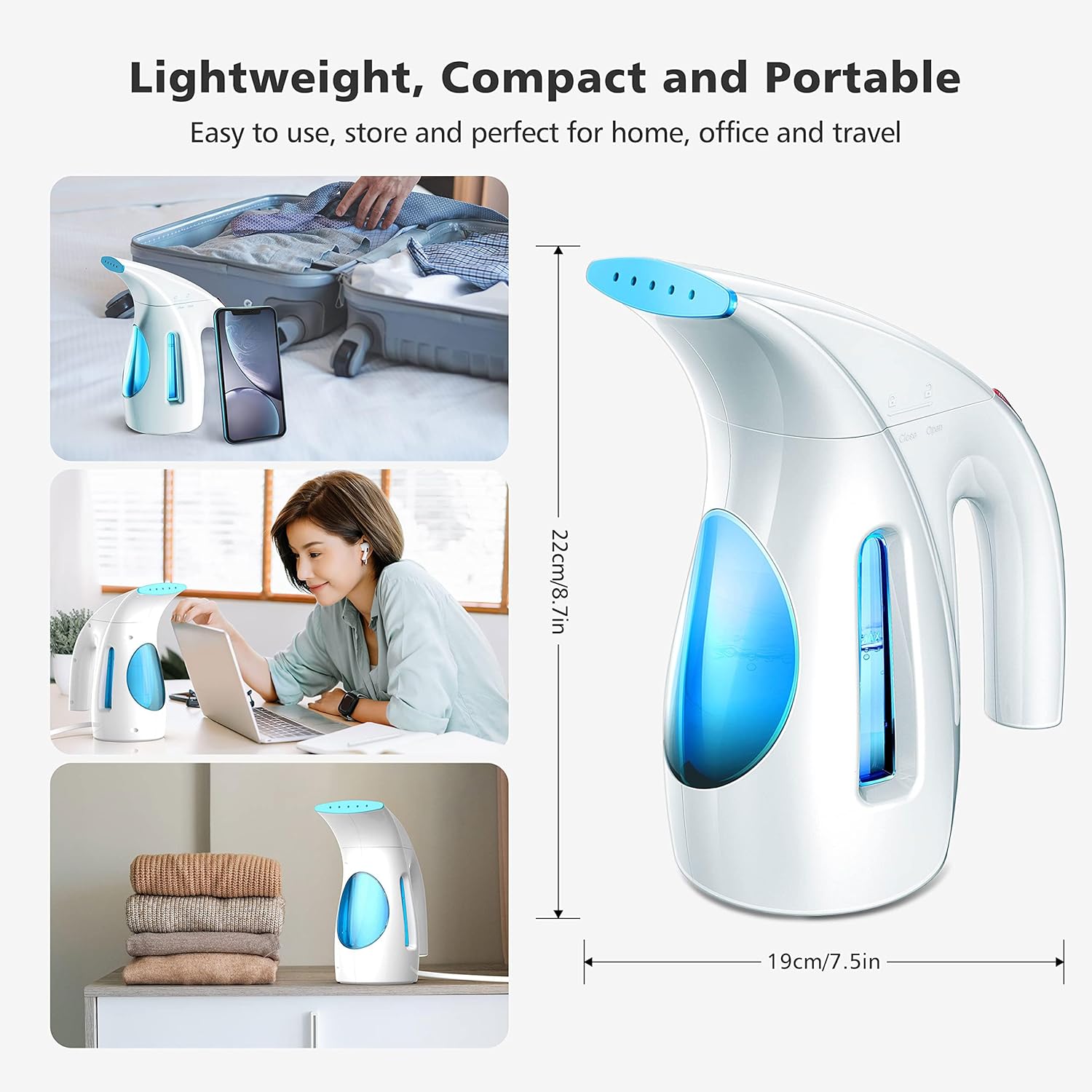 Handheld Garment Steamer 700W 240ml Tank Portable Travel