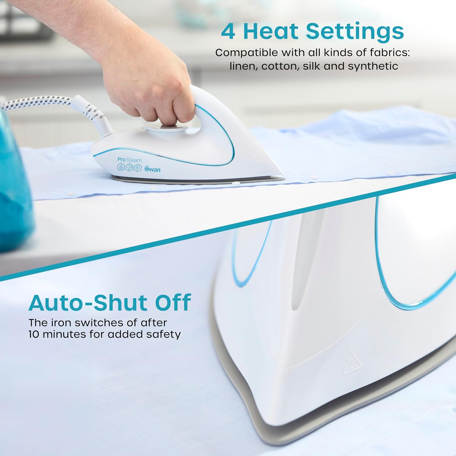 2400W Steam Generator Iron Ceramic Soleplate 900ml Tank Anti-Calc