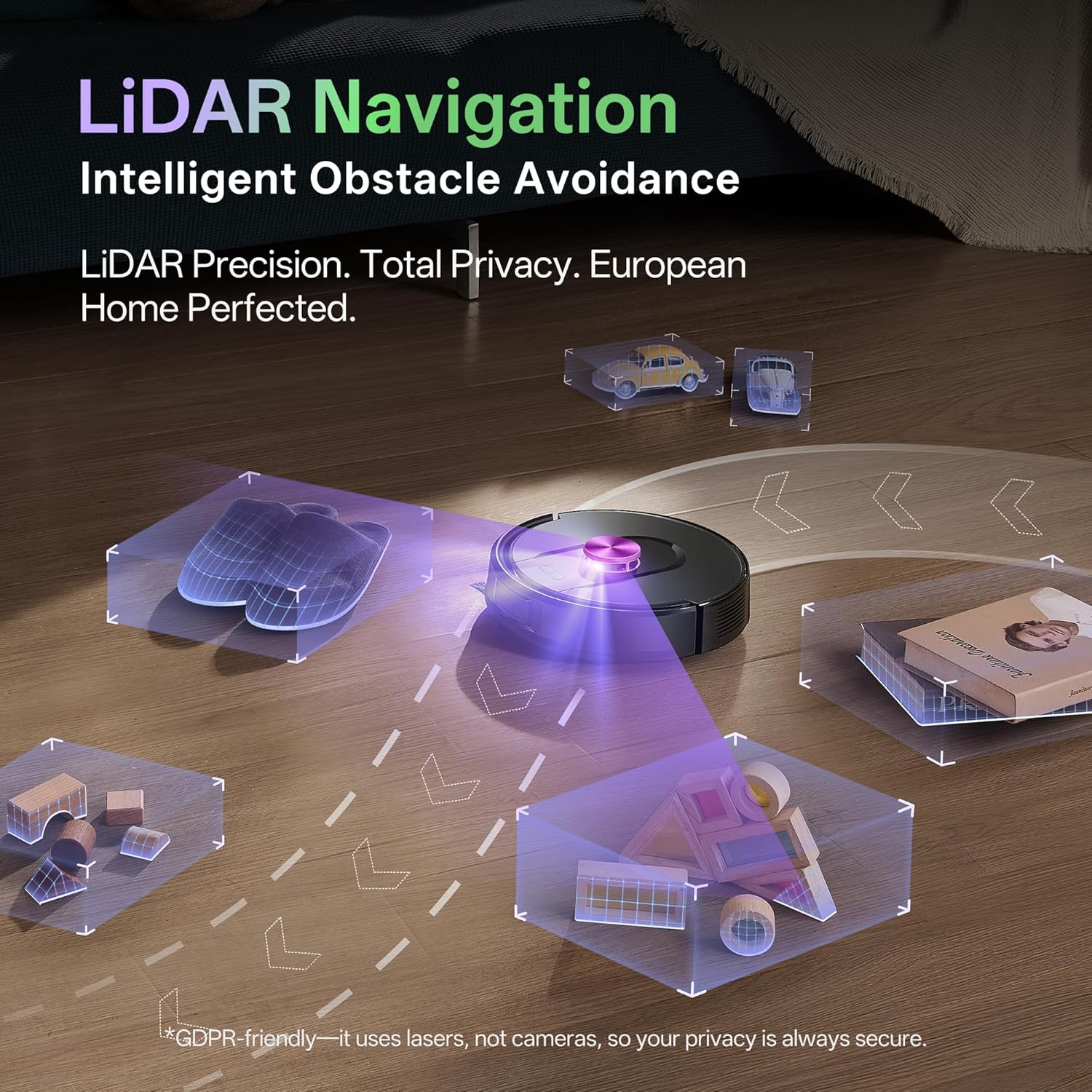 Robot Vacuum Mop 10000Pa Bagless Self Empty LiDAR Mapping App