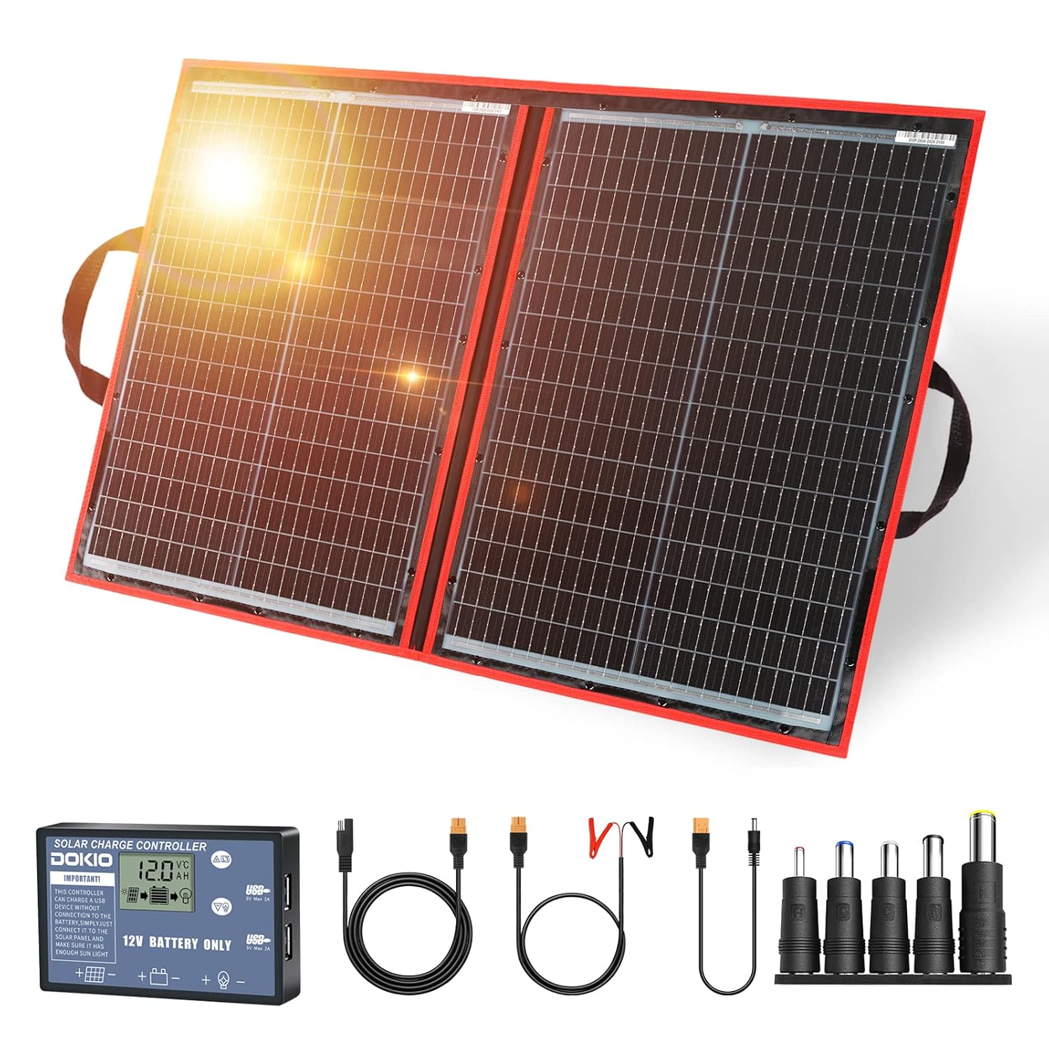 110W Foldable Solar Panel Kit 18V with Controller USB
