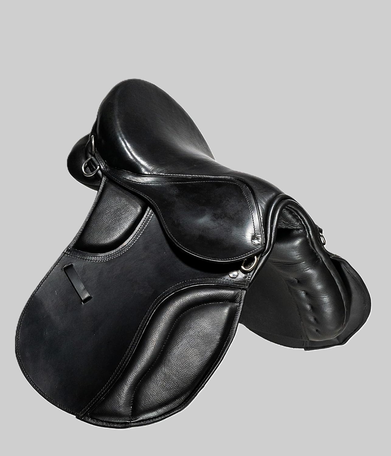 Black Leather Treeless Horse Saddle 14 Inch All Purpose