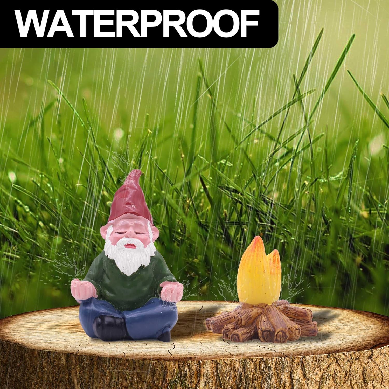 5Pcs Mini Yoga Garden Gnomes Resin Fairy Pot Decor Set